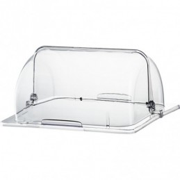 Pokrywa z poliwęglanu, GN1/2, roll top, 336x280x145 mm