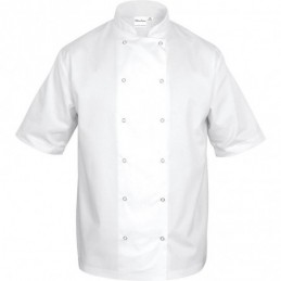 Bluza kucharska, unisex, krótki rękaw, biała, rozmiar XL