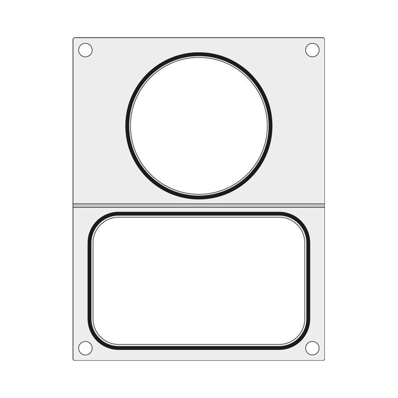 Matryca do zgrzewarki T-REX M-C-S oraz B190/192 STRONG na tackę bez podziału 137x96 + pojemnik na zupę fi 115