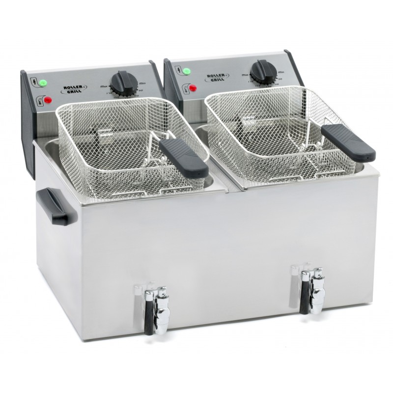 Frytownica nastawna, 2-komorowa z kranem, V 2x8 l, P 6.8 kW
