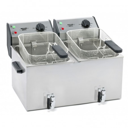 Frytownica nastawna, 2-komorowa z kranem, V 2x8 l, P 6.8 kW
