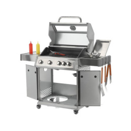 GRILL GAZOWY 4+1 STAL NIERDZEWNA 14.2KW. Z SZYBĄ
