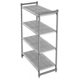 Regał magazynowy CAMBRO Camshelving® basics plus z kompozytu z 4 wentylowanymi półkami 915x540xH1830