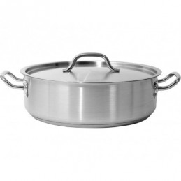 GARNEK NISKI DO DUSZENIA Z POKRYWKĄ ZE STALI NIERDZEWNEJ 36X11CM 11,2L